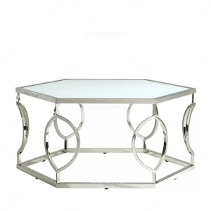 میز جلو مبلی استیل شش ضلعی فوبورو مدل لاوان